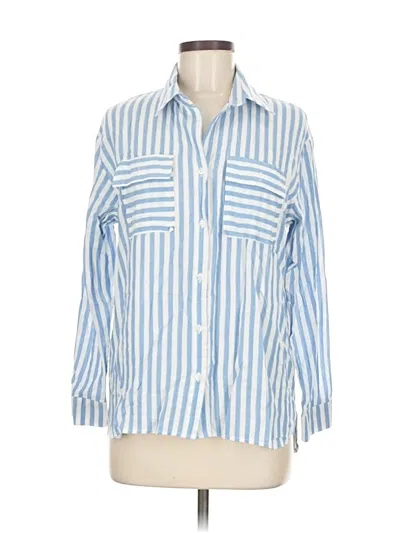 Pre-owned Assorted Brands Long Sleeve Button Down Shirt In Blue