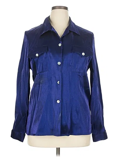 Pre-owned Assorted Brands Long Sleeve Button Down Shirt In Blue