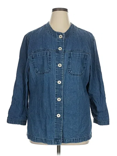 Pre-owned Assorted Brands Long Sleeve Button Down Shirt In Blue