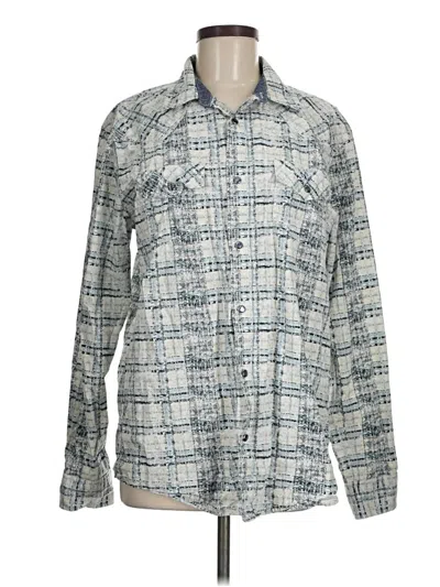 Pre-owned Assorted Brands Long Sleeve Button Down Shirt In Blue