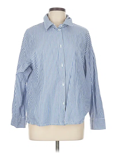 Pre-owned Assorted Brands Long Sleeve Button Down Shirt In Blue