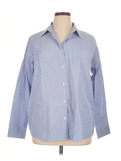 Pre-owned Assorted Brands Long Sleeve Button Down Shirt In Blue