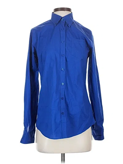 Pre-owned Assorted Brands Long Sleeve Button Down Shirt In Blue