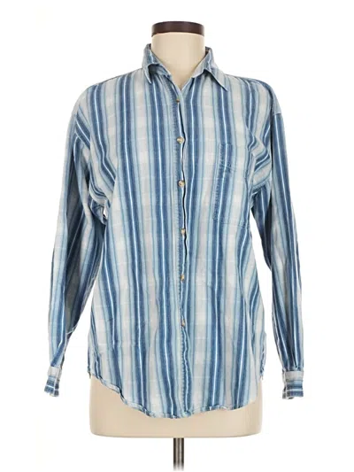 Pre-owned Assorted Brands Long Sleeve Button Down Shirt In Blue