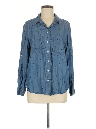 Pre-owned Assorted Brands Long Sleeve Button Down Shirt In Blue