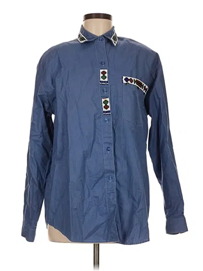 Pre-owned Assorted Brands Long Sleeve Button Down Shirt In Blue