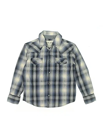 Pre-owned Assorted Brands Kids' Long Sleeve Button Down Shirt In Blue