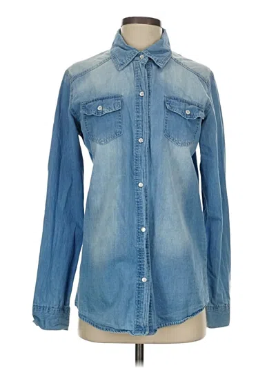Pre-owned Assorted Brands Long Sleeve Button Down Shirt In Blue