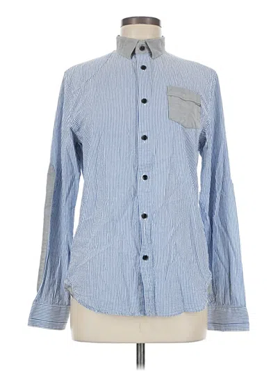 Pre-owned Assorted Brands Long Sleeve Button Down Shirt In Blue