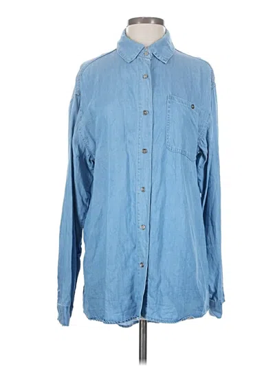 Pre-owned Assorted Brands Long Sleeve Button Down Shirt In Blue