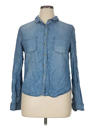 Pre-owned Assorted Brands Long Sleeve Button Down Shirt In Blue