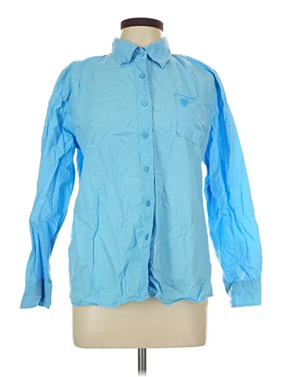Pre-owned Assorted Brands Long Sleeve Button Down Shirt In Blue