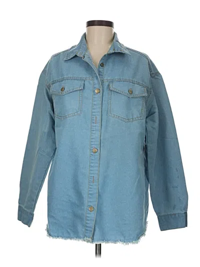 Pre-owned Assorted Brands Long Sleeve Button Down Shirt In Blue