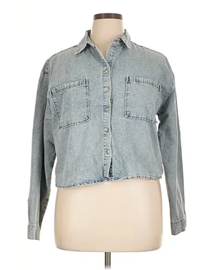 Pre-owned Assorted Brands Long Sleeve Button Down Shirt In Blue