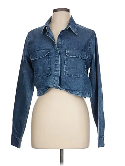 Pre-owned Assorted Brands Long Sleeve Button Down Shirt In Blue