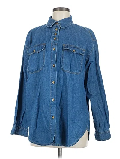 Pre-owned Assorted Brands Long Sleeve Button Down Shirt In Blue