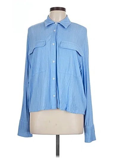 Pre-owned Assorted Brands Long Sleeve Button Down Shirt In Blue