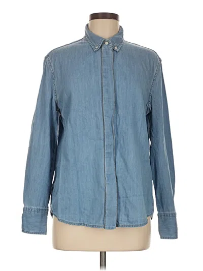 Pre-owned Assorted Brands Long Sleeve Button Down Shirt In Blue