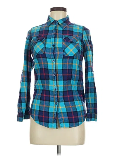 Pre-owned Assorted Brands Long Sleeve Button Down Shirt In Blue
