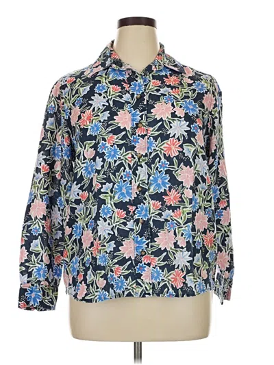 Pre-owned Assorted Brands Long Sleeve Button Down Shirt In Blue