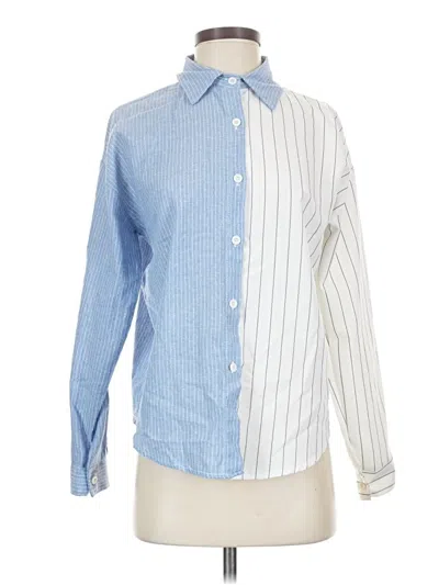 Pre-owned Assorted Brands Long Sleeve Button Down Shirt In Blue