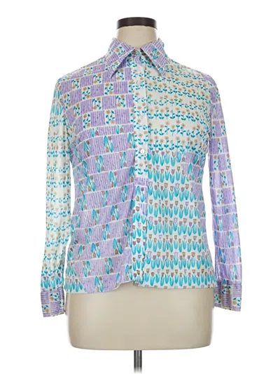Pre-owned Assorted Brands Long Sleeve Button Down Shirt In Blue