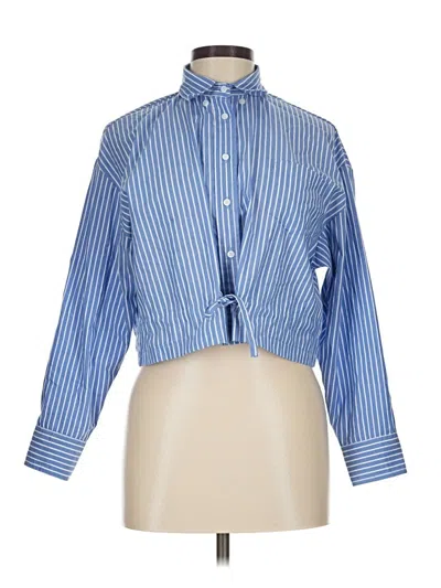 Pre-owned Assorted Brands Long Sleeve Button Down Shirt In Blue