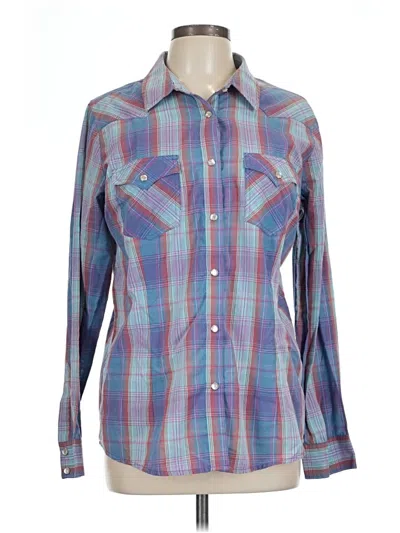 Pre-owned Assorted Brands Long Sleeve Button Down Shirt In Blue