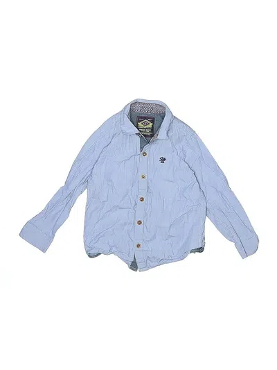 Pre-owned Assorted Brands Kids' Long Sleeve Button Down Shirt In Blue