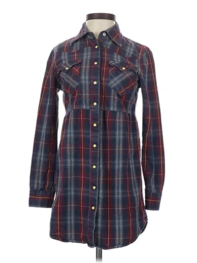 Pre-owned Assorted Brands Long Sleeve Button Down Shirt In Blue