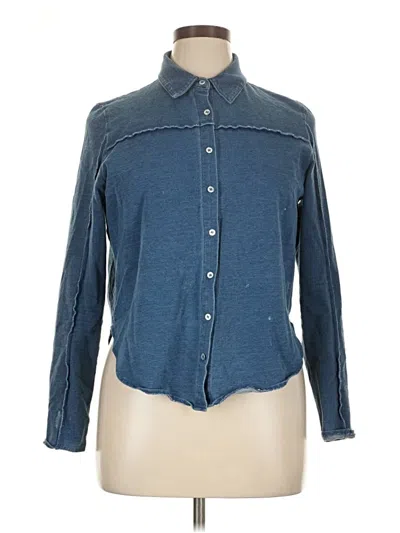 Pre-owned Assorted Brands Long Sleeve Button Down Shirt In Blue