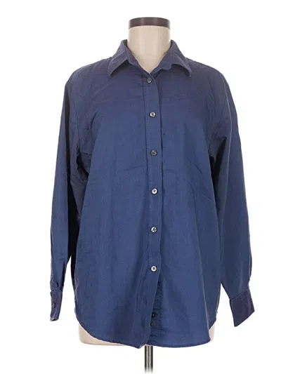 Pre-owned Assorted Brands Long Sleeve Button Down Shirt In Blue