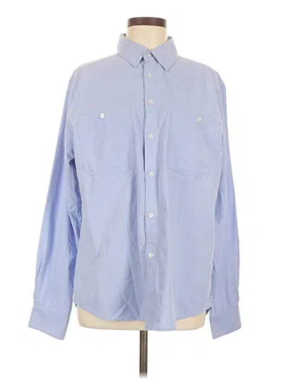 Pre-owned Assorted Brands Long Sleeve Button Down Shirt In Blue