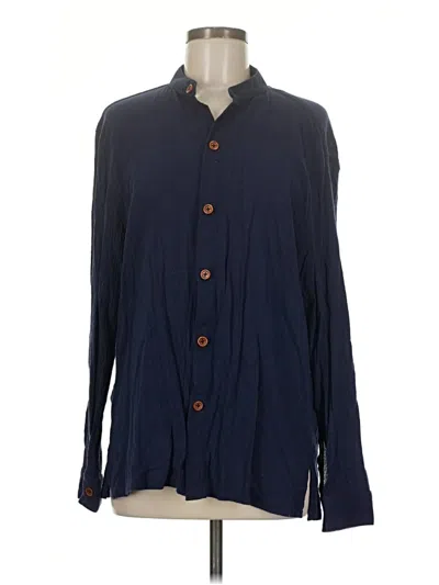 Pre-owned Assorted Brands Long Sleeve Button Down Shirt In Blue