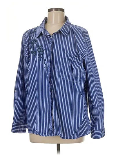 Pre-owned Assorted Brands Long Sleeve Button Down Shirt In Blue