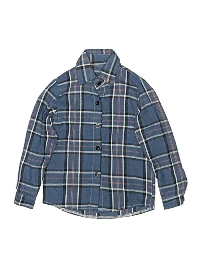 Pre-owned Assorted Brands Kids' Long Sleeve Button Down Shirt In Blue