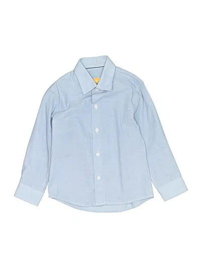 Pre-owned Assorted Brands Kids' Long Sleeve Button Down Shirt In Blue