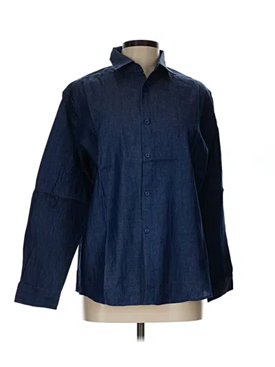 Pre-owned Assorted Brands Long Sleeve Button Down Shirt In Blue
