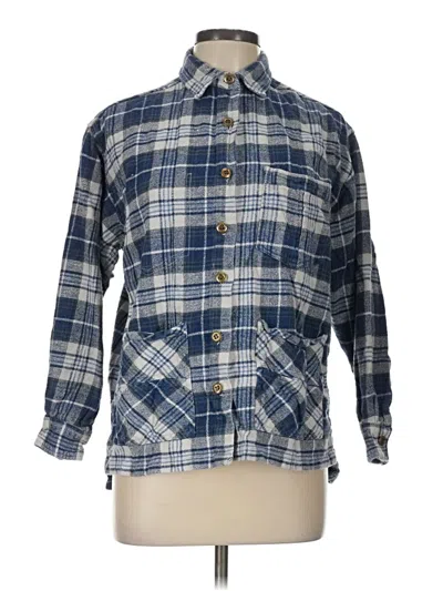 Pre-owned Assorted Brands Long Sleeve Button Down Shirt In Blue