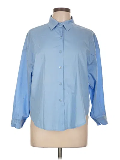 Pre-owned Assorted Brands Long Sleeve Button Down Shirt In Blue