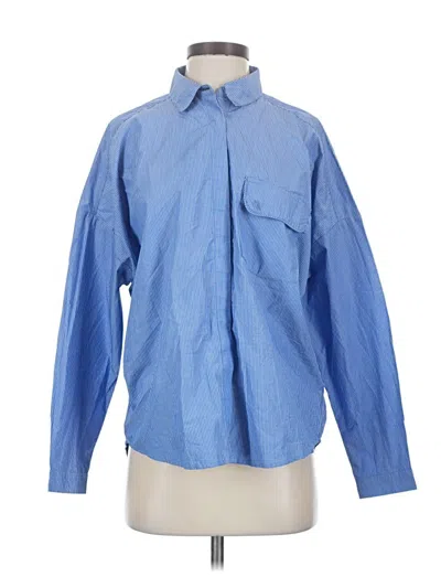 Pre-owned Assorted Brands Long Sleeve Button Down Shirt In Blue
