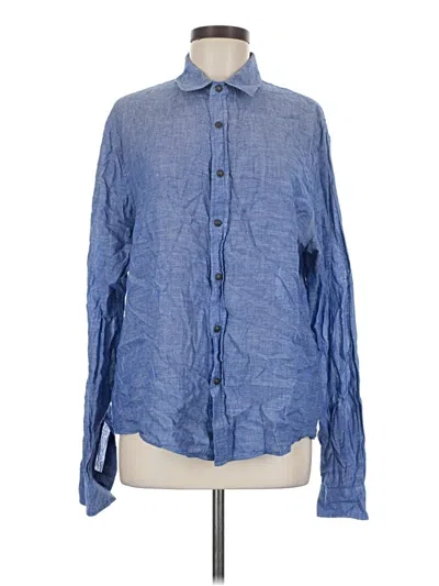 Pre-owned Assorted Brands Long Sleeve Button Down Shirt In Blue