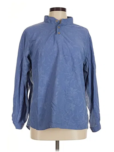 Pre-owned Assorted Brands Long Sleeve Button Down Shirt In Blue