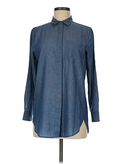 Pre-owned Assorted Brands Long Sleeve Button Down Shirt In Blue