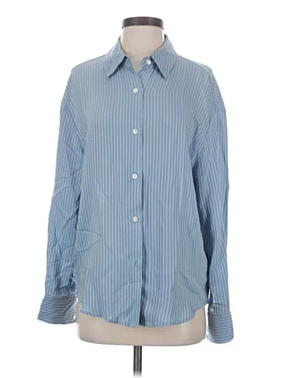 Pre-owned Assorted Brands Long Sleeve Button Down Shirt In Blue