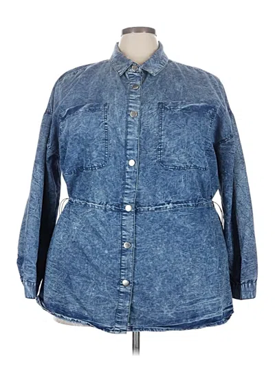 Pre-owned Assorted Brands Long Sleeve Button Down Shirt In Blue