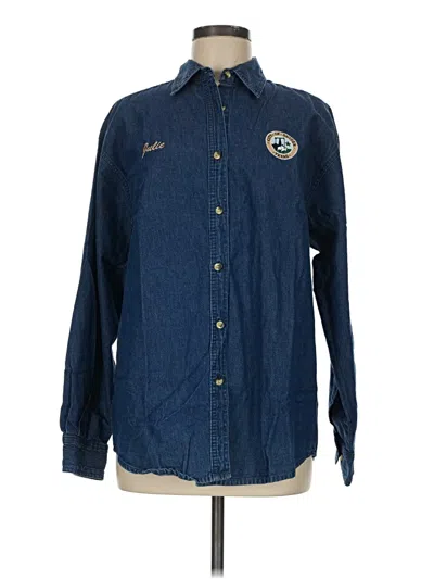 Pre-owned Assorted Brands Long Sleeve Button Down Shirt In Blue