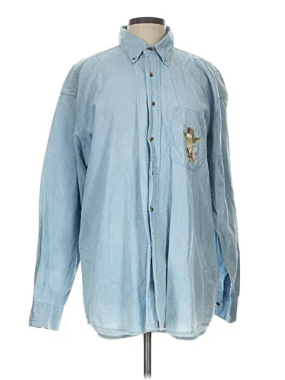 Pre-owned Assorted Brands Long Sleeve Button Down Shirt In Blue