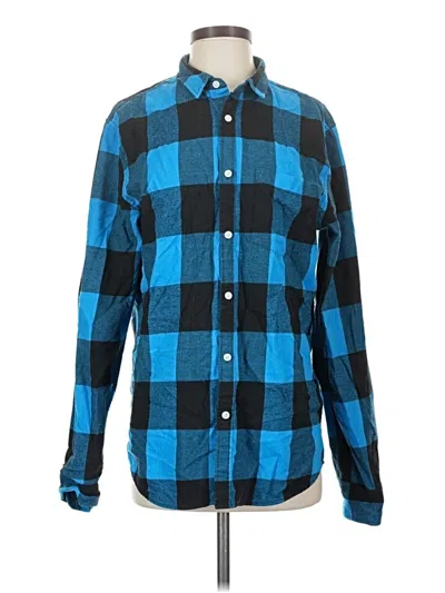 Pre-owned Assorted Brands Long Sleeve Button Down Shirt In Blue