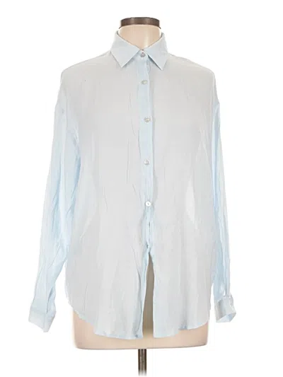 Pre-owned Assorted Brands Long Sleeve Button Down Shirt In Blue